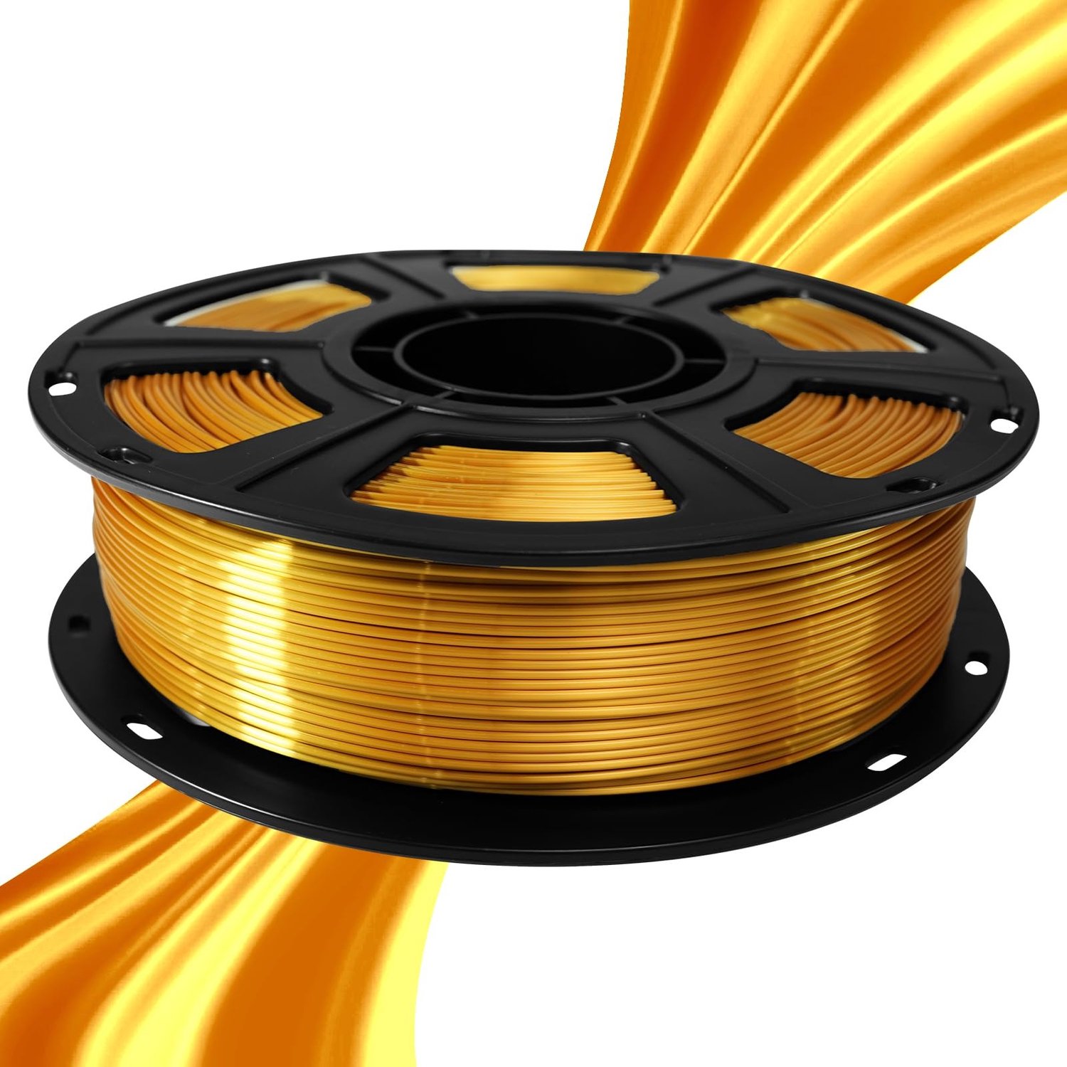 Famanu 3D Printer Filament PLA 1.75mm Silk Gold, 1KG Spoel