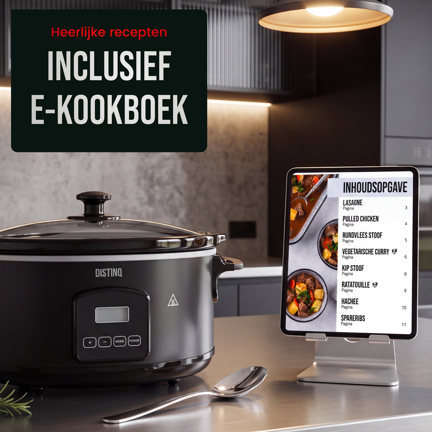 DistinQ Digitale Slowcooker 6 liter met Timer – Keramische binnenpan - Timerfunctie - Warmhoudfunctie – foto 5