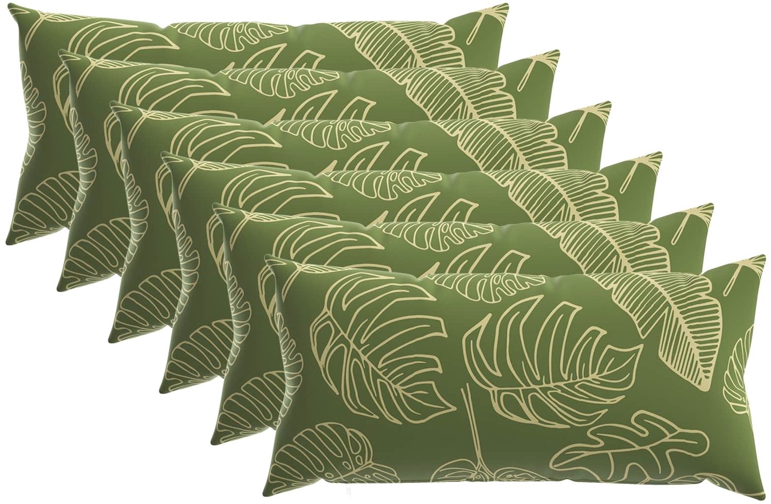 vidaXL Dekenkussen - 6 - st - HEERLEN - Blad - Design - 40 - x - 70 - cm - Polyester Bladontwerp