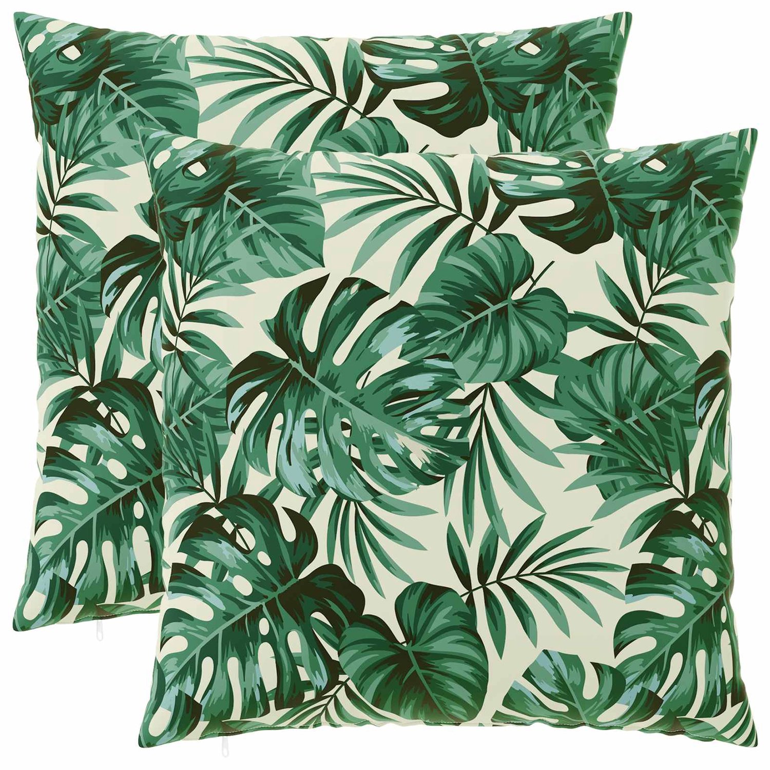 vidaXL Dekenkussen - 2 - st - HEERLEN - Bladpatroon - 65 - x - 65 - cm - Polyester