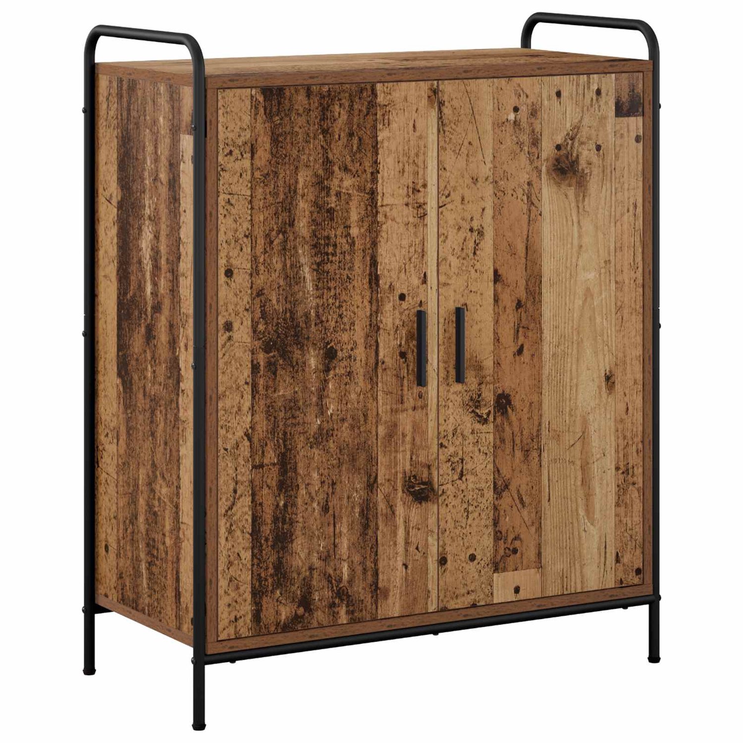vidaXL Schoenenkast - 76 - x - 36,5 - x - 93 - cm - Bewerkt - hout - Oud - hout Oud hout