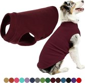 Gooby Stretch Fleece Vest Hondenjas - Warme hondentrui voor kleine honden - Bordeaux - 5X-Large