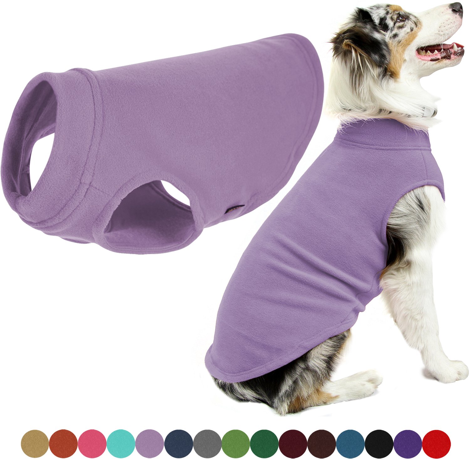 Gooby Stretch Fleece Vest Hondenjas - Warme hondentrui voor kleine honden - Lavendel - 5X-Large
