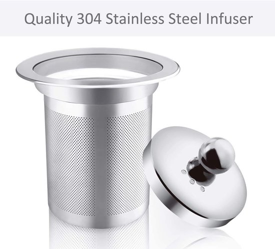 Stijlvolle theepot voor één persoon met hittebestendig roestvrijstalen filter, ideaal voor thee en koffie (450 ml) — cadeau in Koken & Dineren - foto 5