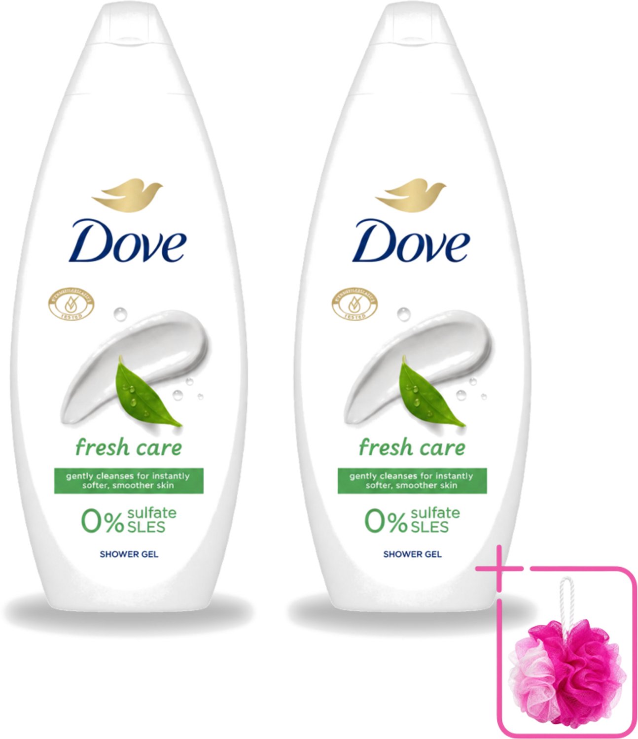 2 x Dove – Douchegel – Fresh Care – 250 ml - Bulkverpakking - Douchegel - Douchemop - Fris