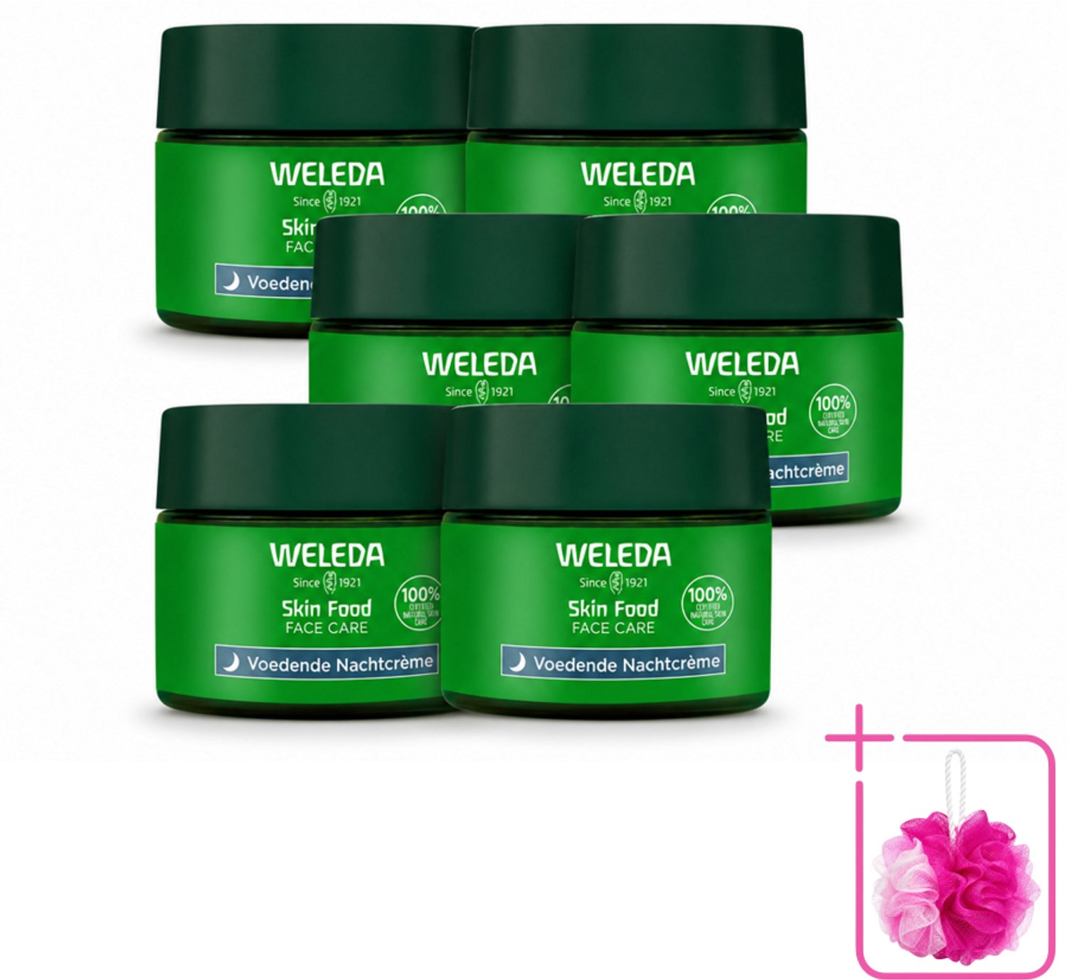 6 x WELEDA - Nachtcrème voedend - Skin Food - 40 ml - Bulkverpakking - Nachtcrème - Douchemop - Voedende crème