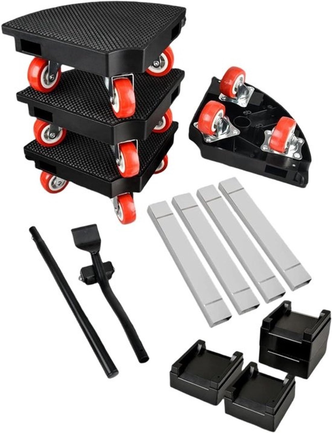 Meubelroller - Plantenroller Trolley - Meubels Verplaatsen - Rubberen Antislipvoeten - 39 x 19.5 cm - Zwart