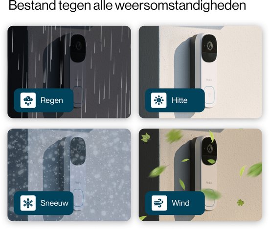 Finex Video Deurbel V3 - Wit - 4K Ultra HD - Inclusief Binnenbel - AI Bewegingsdetectie - Geen abonnement - Vast stroom of Batterijen - WiFi - T-ring geluid - Slimme Draadloze Video Deurbel Met Camera — afbeelding 3