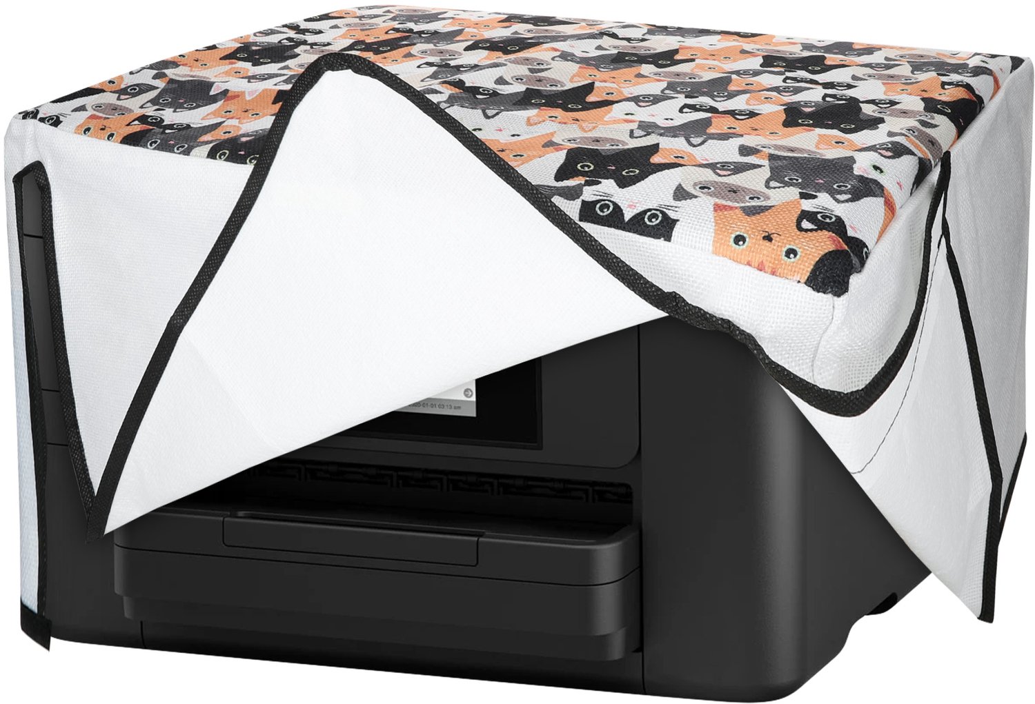 kwmobile linnen hoes geschikt voor Epson Expression Home XP-3200 / XP-4200 / XP-4205 cover - Printer beschermhoes - Katten design