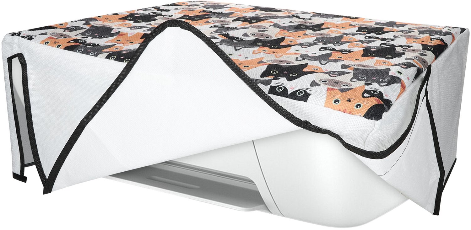 kwmobile linnen hoes geschikt voor HP DeskJet 2755e / 2720e / 2710e / 2820e / 2721e cover - Printer beschermhoes - Katten design