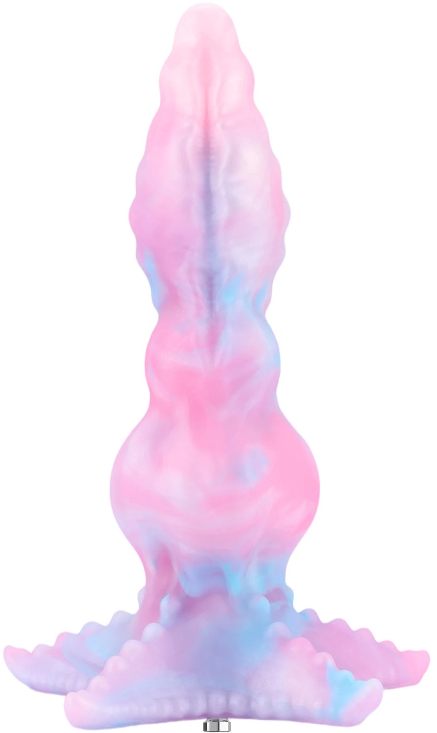 Hismith SeaDuction Fantasy Dildo 25 cm – Siliconen Dildo met Zuignap en KlicLok – Roze Blauw