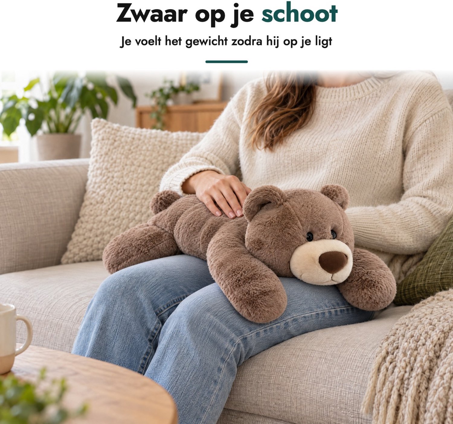Verzwaringsknuffel Beer – Verzwaarde Zware Knuffel met Gewicht 1.5kg – Sensorische Knuffel – Anxiety Knuffel voor Volwassenen & Kinderen — afbeelding 4