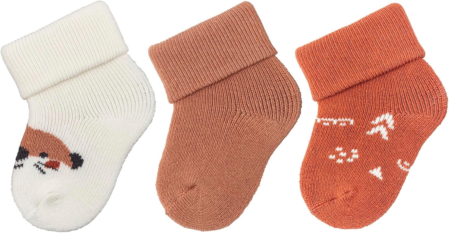 Baby Sokjes 3-Pack Flanellen Motief - Merkloos
