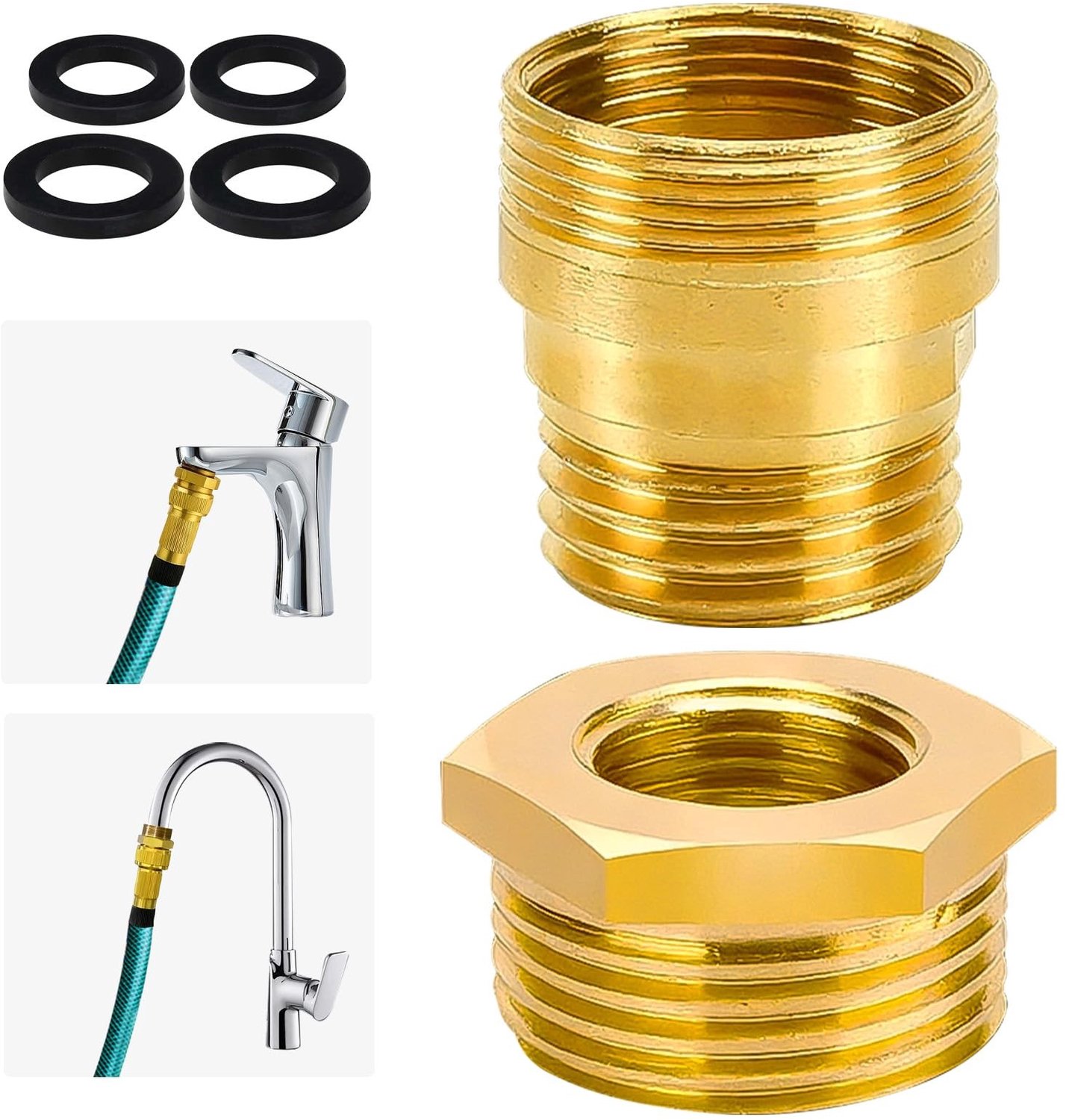 Messing Kraanadapter M24 naar M22 voor Keuken en Badkamer