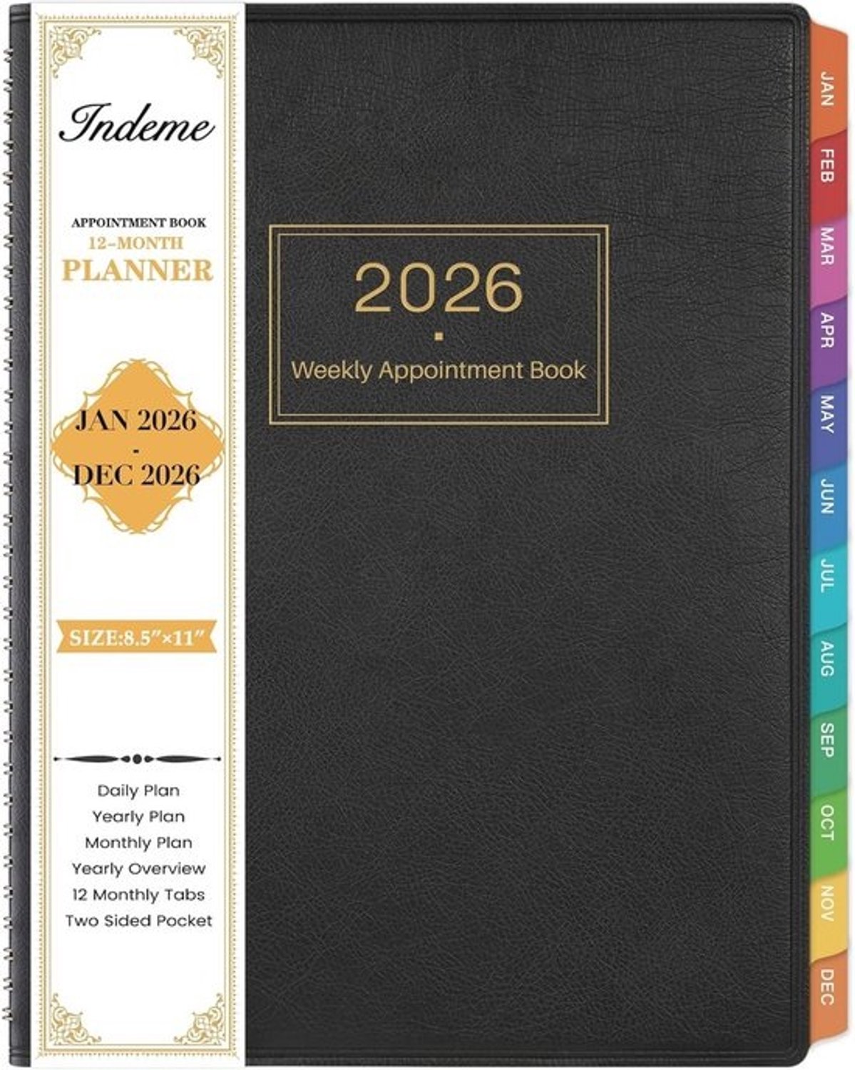 Afsprakendagboek 2025-2026 | Weekplanner voor een efficiënte indeling | Softcover, 15 minuten intervallen