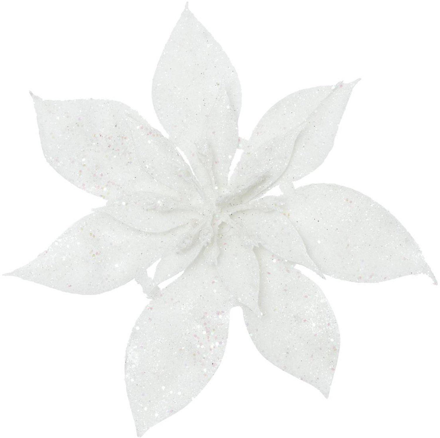 Feeric lights & Christmas Set van 2 iriserende plastic kerststerren van 14 cm Blanc