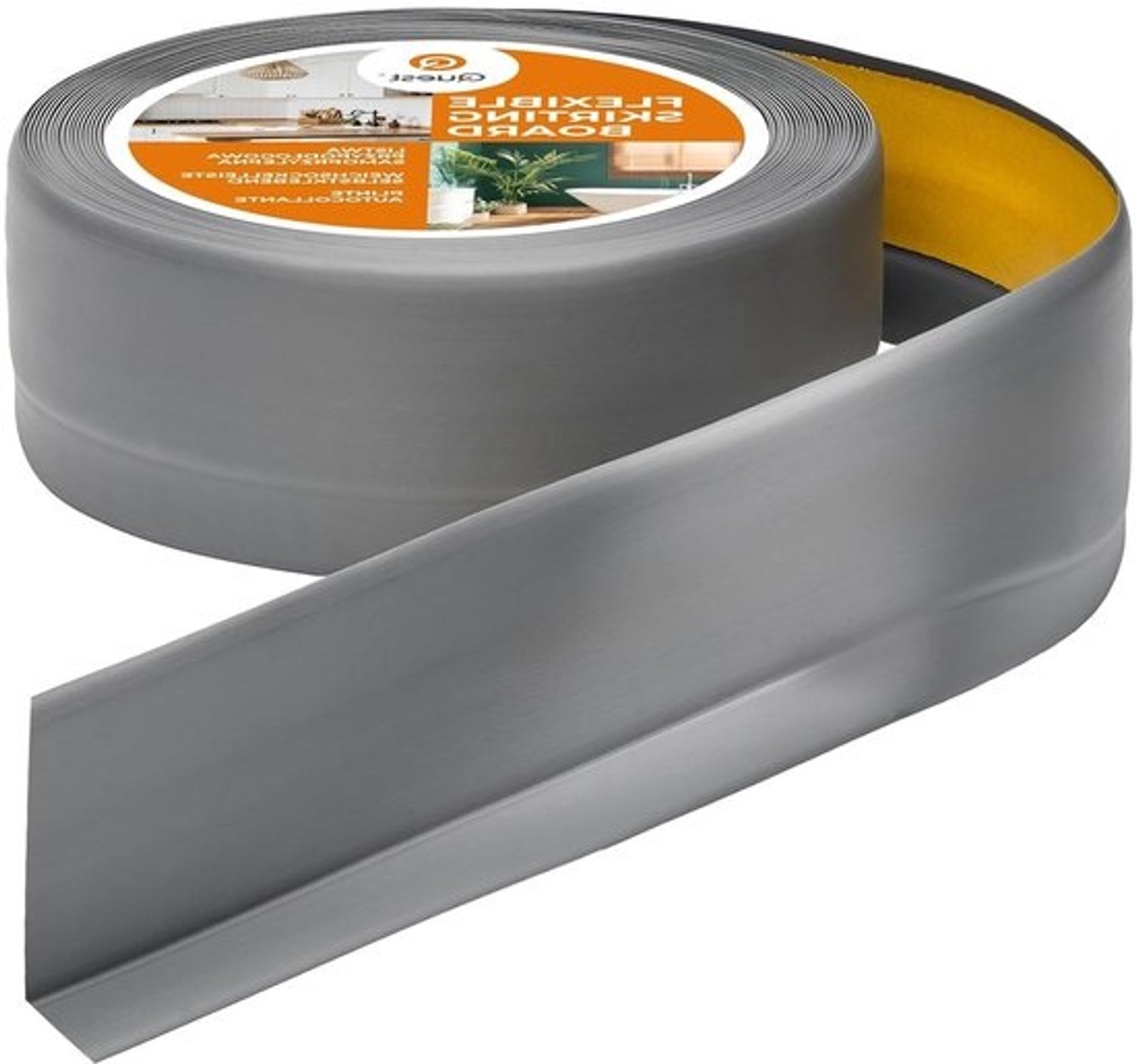 Zelfklevende plint - Flexibele afwerkstrip - voor het afwerken van vloeren - UV-bestendig - 50x20 mm - 25m - Grijs