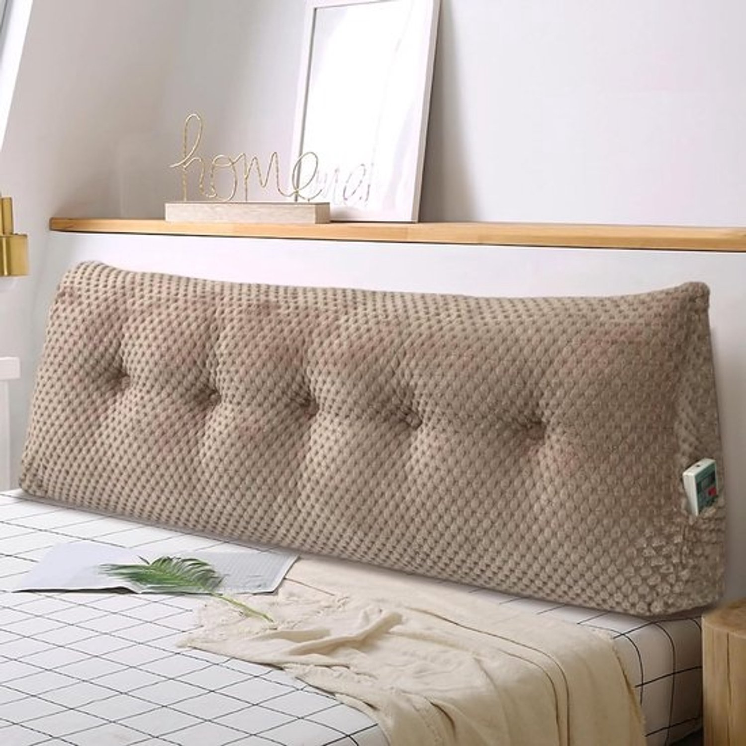 Wigvormig rugkussen voor bed en bank - Groot lendenkussen met afneembare hoes