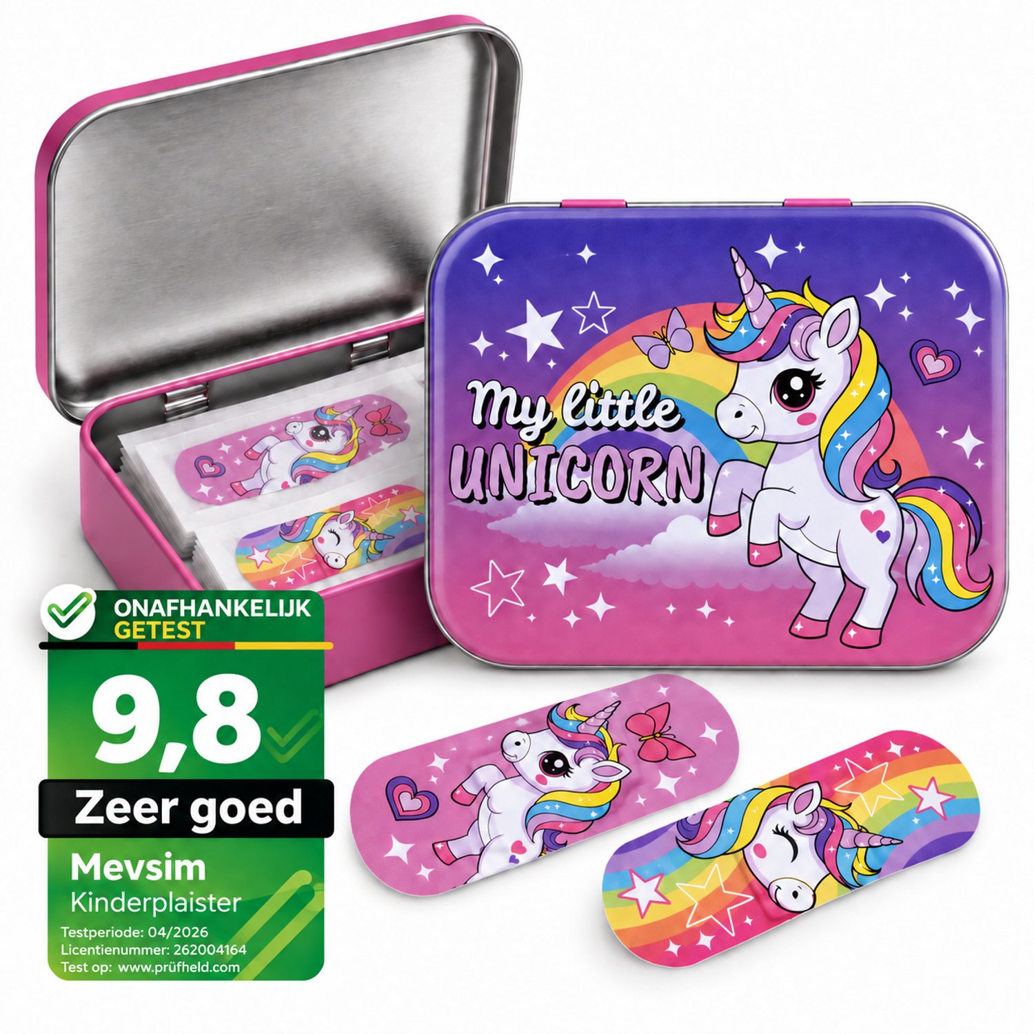 My Little Unicorn Pleisters - Kinderpleisters - Pleisters in Metalen Doosje - 24 Stuks