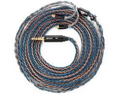 2m MMCX Afneembare Kabel, Koper Zilver Vervangingskabel voor TIN-HIFI Hoofdtelefoons zoals T2, T4 en SE-serie, 3.5mm Aansluiting, Bruin-Blauw