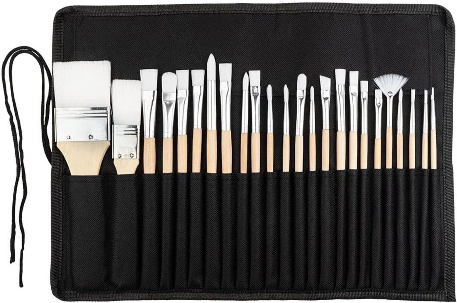 24 Professionele Kwasten Set met Opbergtas | Nylon Haar