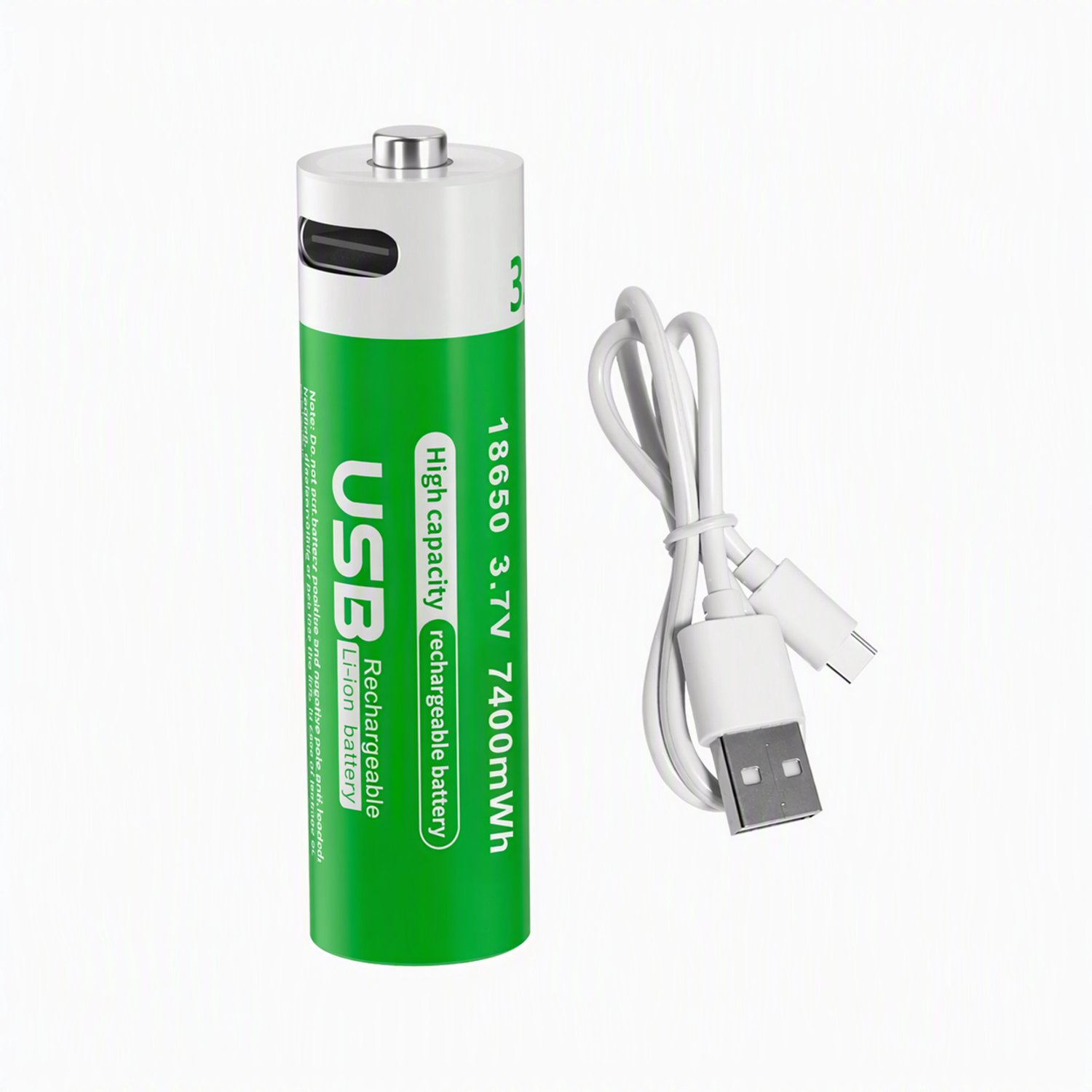 18650 USB-C Oplaadbare Batterij - PUJIMAX - 2000mAh/7400mWh - 3.7V Li-ion Accu - Direct Oplaadbaar via Type-C - Voor Zaklamp, Camera, Deurbel en Elektronica