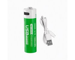 18650 USB-C Oplaadbare Batterij - PUJIMAX - 2000mAh/7400mWh - 3.7V Li-ion Accu - Direct Oplaadbaar via Type-C - Voor Zaklamp, Camera, Deurbel en Elektronica