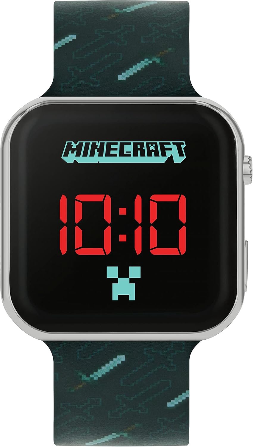 Minecraft Digitale Kinderhorloge met Zwarte Siliconen Band MIN4097