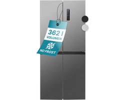 Bomann KG 7358 – Amerikaanse Koelkast - French Door - Cross Door Koel-vriescombinatie - 362 Liter - Total No Frost - Inox