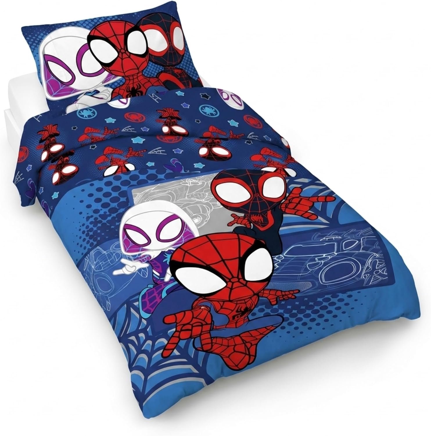 Dekbedovertrek Set Spidey & Friends 135x200cm Katoen - Kinderen