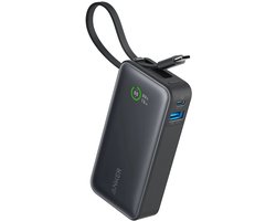 Anker 30W Powerbank met Ingebouwde USB-C Kabel 10.000 mAh - Zwart