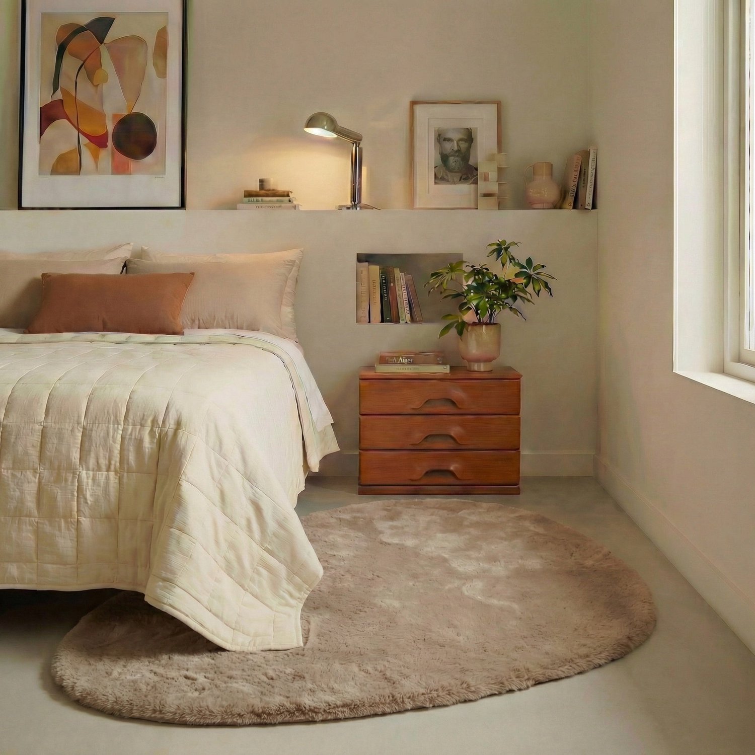 Organisch Hoogpolig vloerkleed Extra Zacht Fluffy - Taupe 200 x 290cm Mrcarpet