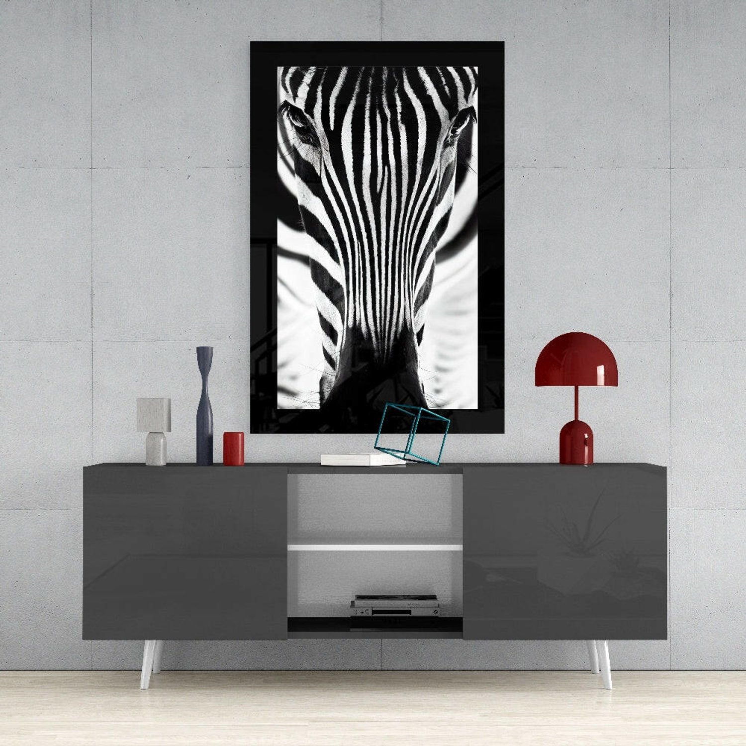 Glasschilderij – Zebrablik in Tegenlicht – Bijzondere Wanddecoratie