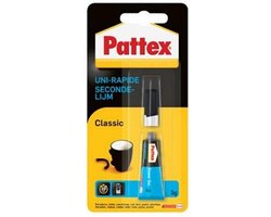 Pattex Classic 3 g Extra sterke Superlijm voor Rubber, Metaal, Glas, Kunststof, Keramiek, Hout, Leder, Porselein & Meer - Secondelijm - Super Glue