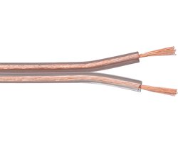 Goobay luidsprekerkabel op rol 50 m transparant met twee CCA-aders van 4 mm²