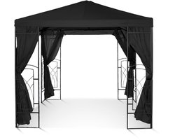 Luxe Partytent / Tuinpaviljoen 2,5x2,5m | Weerbestendig & Waterdicht | Met Zijpanelen | Stevig polyster PVC gecoat Doek 270g/m² | Antraciet | Overkapping voor Tuin of Terras