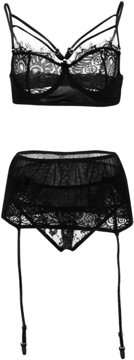Sexy Dames Lingerie Nachtjapon Lingerie set-Black_L