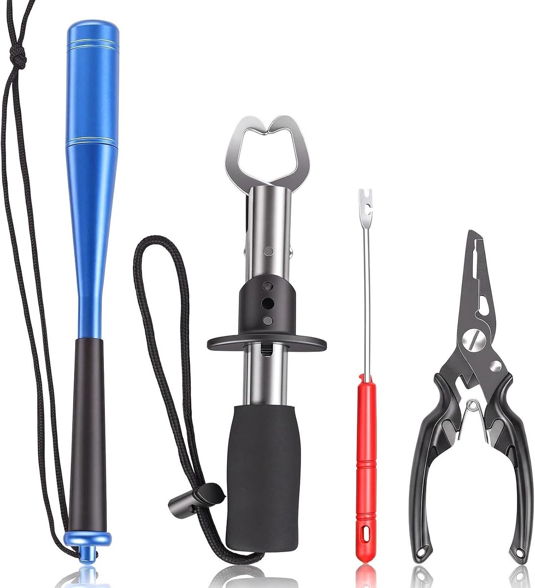 4-delige visdoder vistang, haakverwijderaar, vis, dode racket, vissen, vislippang, visaccessoire, set, multifunctioneel, licht visgereedschap, vishaak, verwijderaar vis, splitringtang