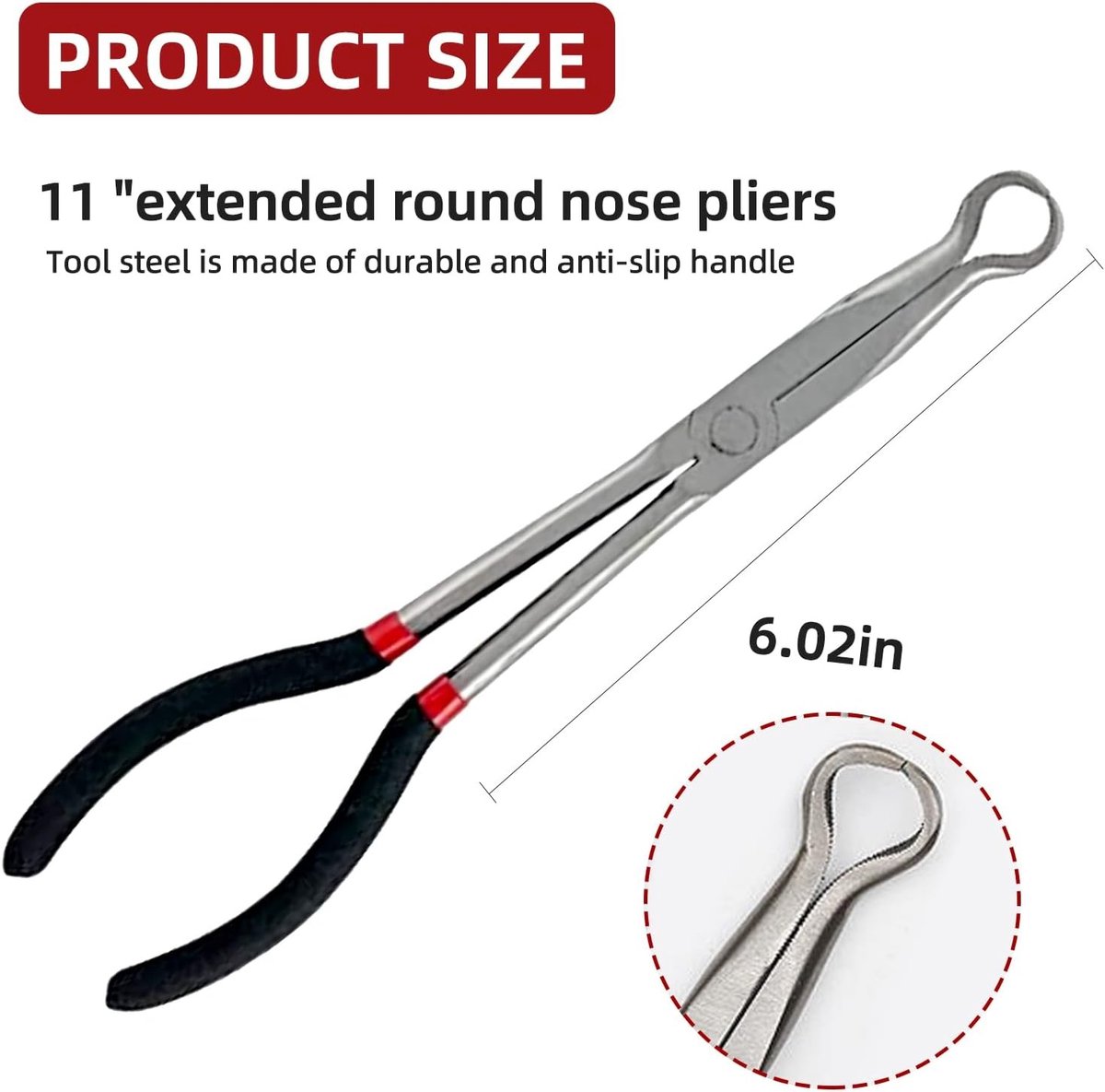 Pliers voor Bougiekabels en Slangklemmen – 11 Inch Lange Pliers met Geribbelde Bek voor Auto Reparatie en Onderhoud