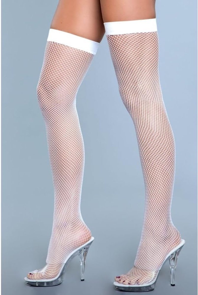 Nylon Visnetkousen - Wit