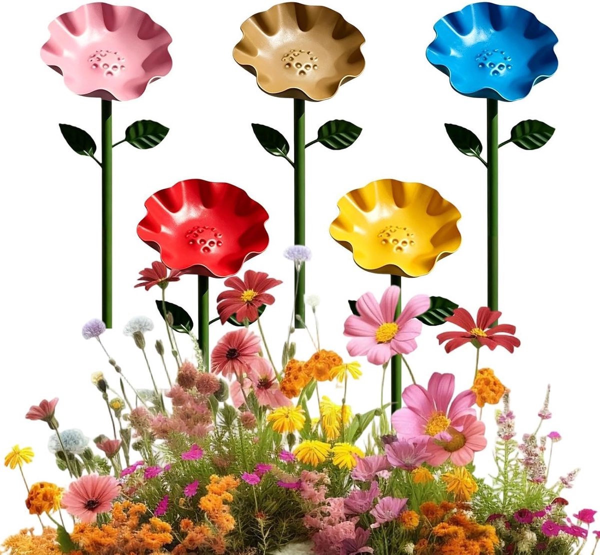 Drinkbeker In De Tuin 5-delige Set Decoratieve Bloemvormige Metalen