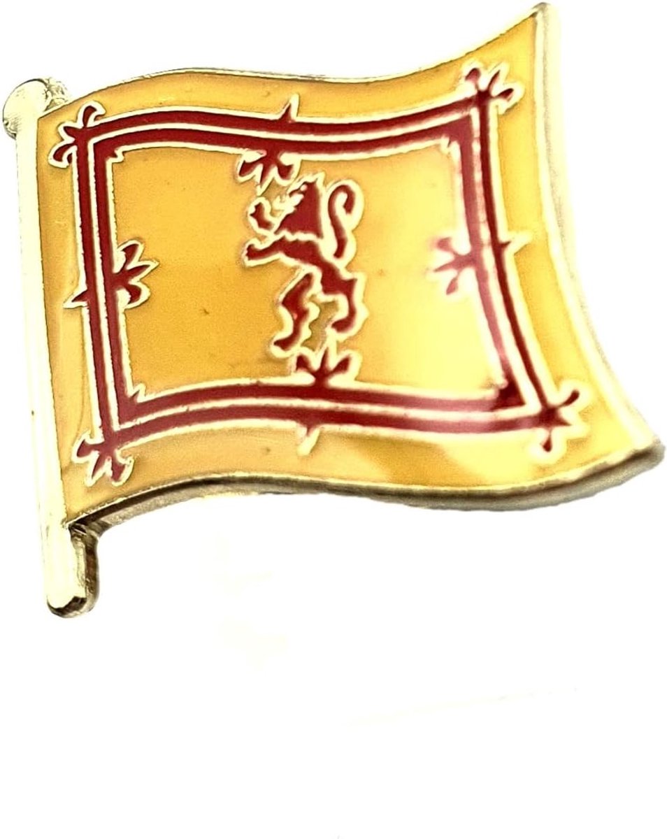 Schotse leeuw geel en rood metaal glazuur land vlag pin badge, Metaal