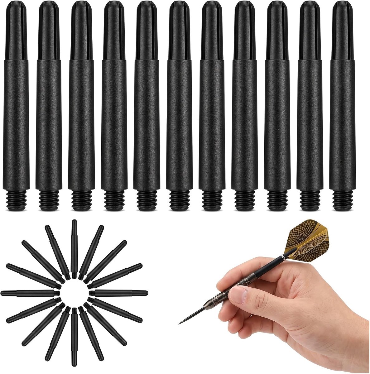 Dartschachten van nylon, 100 stuks, dartschacht, pijlas, dartschacht of met 2BA schroefdraad, voor familieentertainment, vergaderingen, vrije tijd