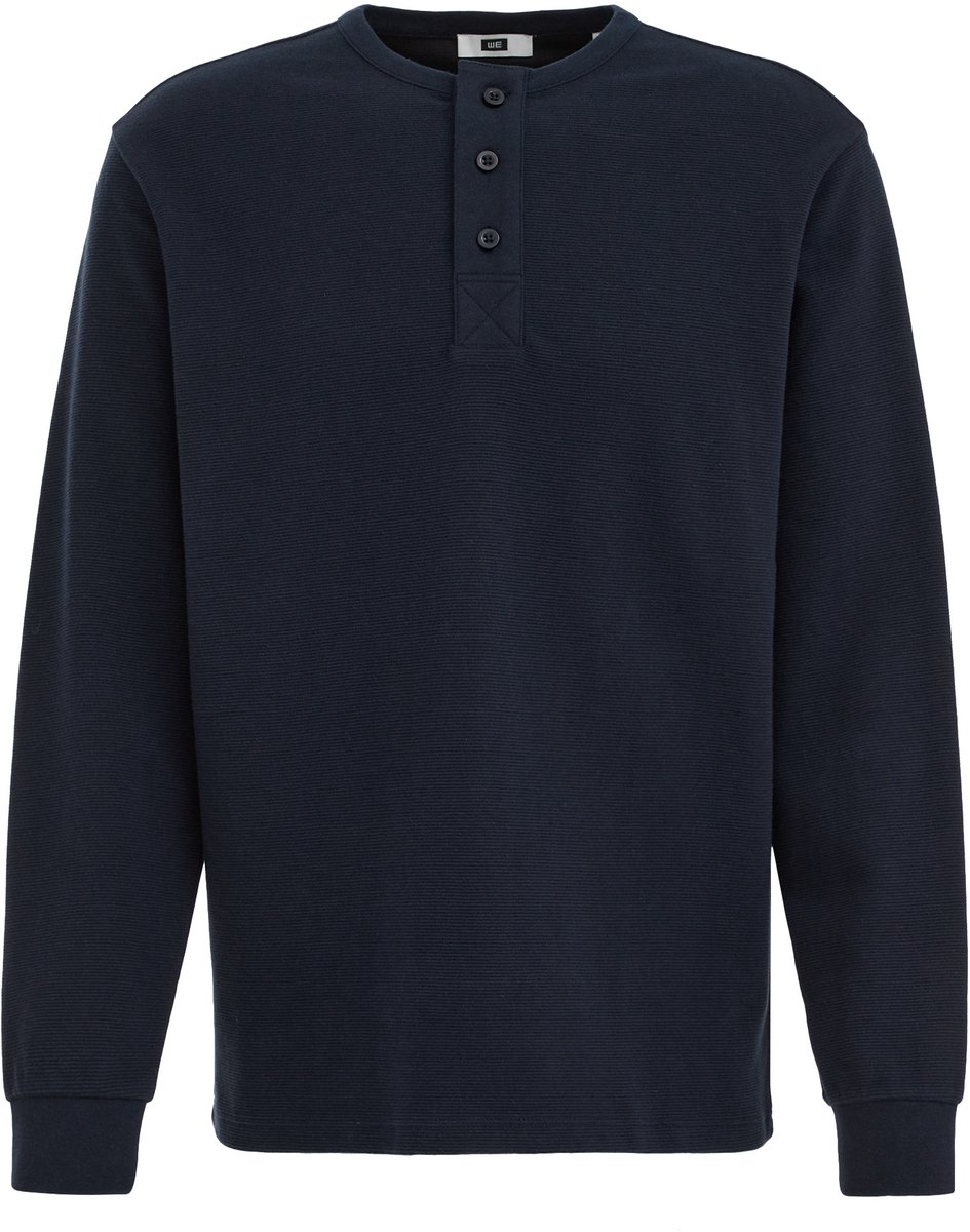 WE Fashion Heren relaxed fit T-shirt van ribstof