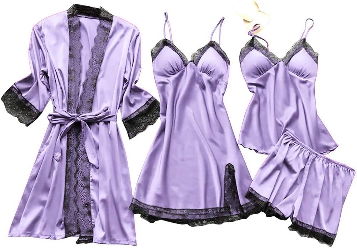 Lingerie voor dames, satijn, chic, elegant, babydoll, nachtkleding, zijdeachtig, huwelijksreis, cadeau luxe A464
