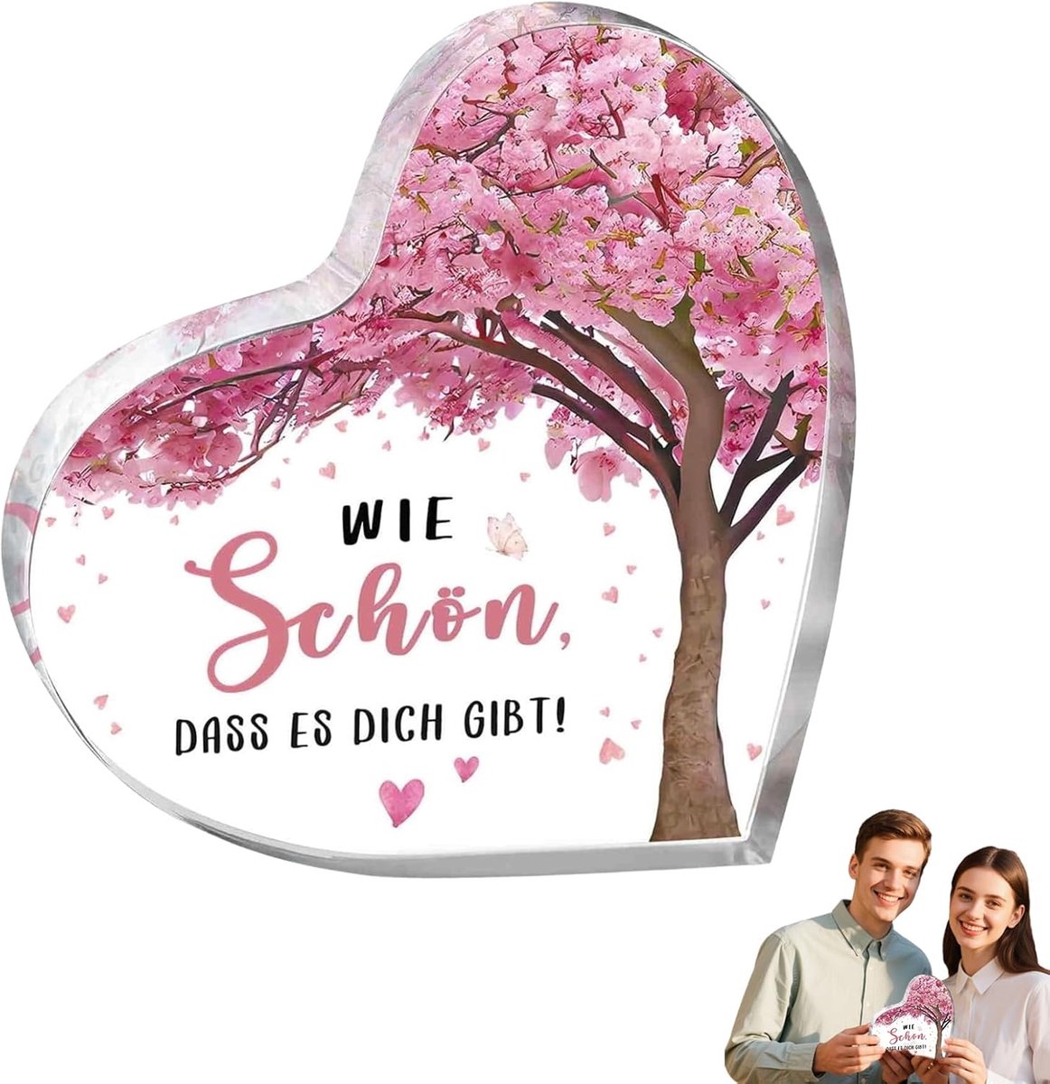 Hartvormig cadeau vrouwen decoratie 10x10 cm – liefdevol geschenk tafeldecoratie