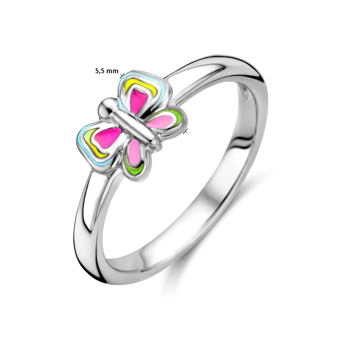 Gerhodineerd Zilver Ring Vlinder 1337029