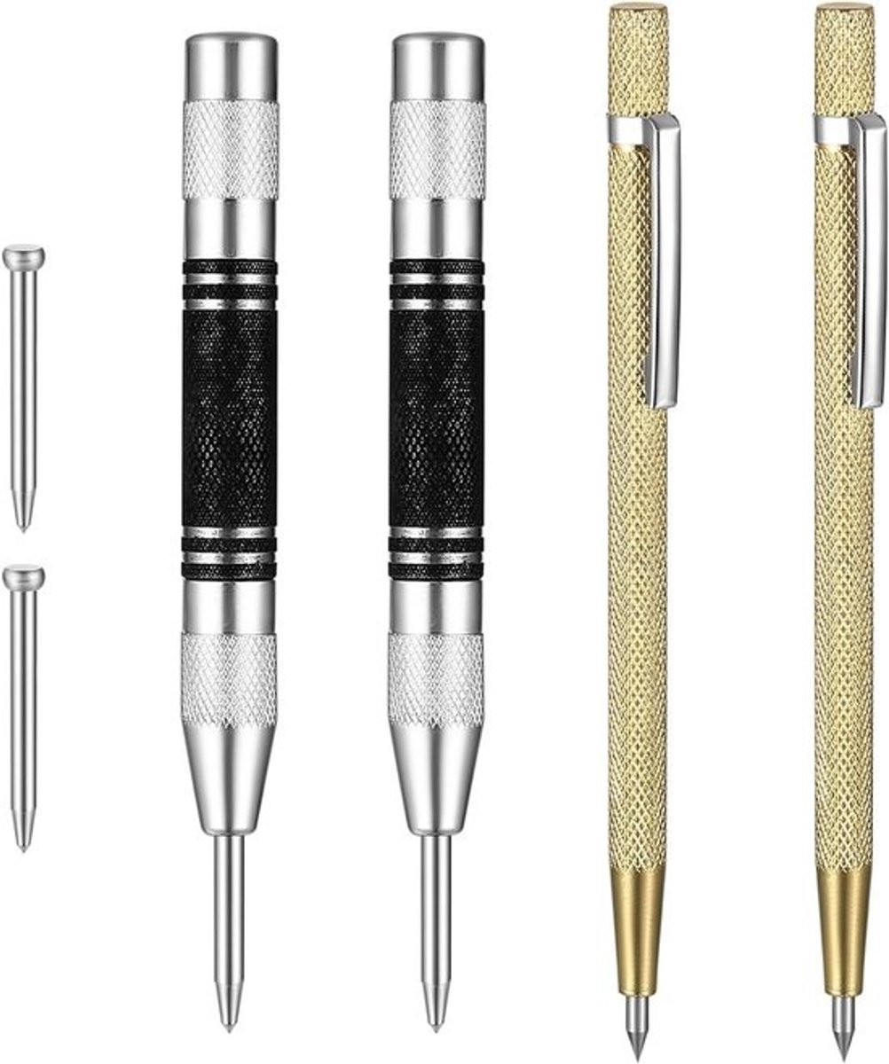 Automatische Perforator en Schrijfstift voor Hardmetaal - 2 Stuks