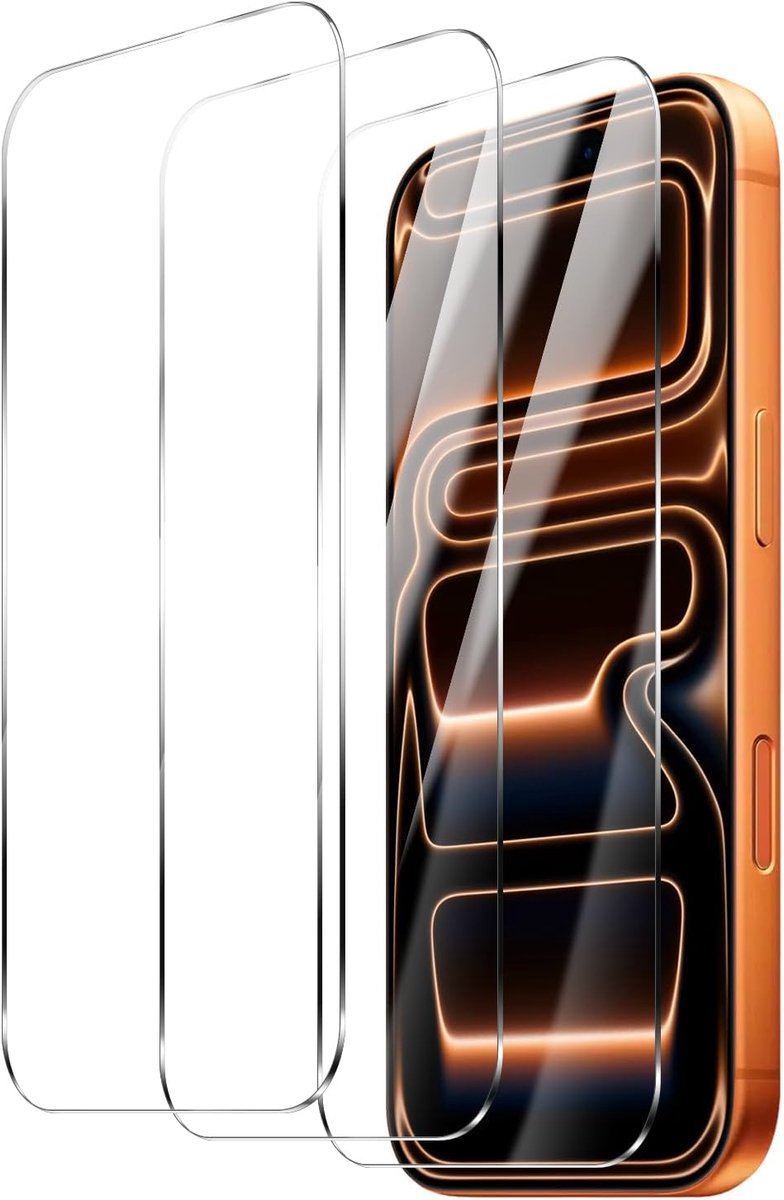3 stuks beschermglas voor iPhone 17 Pro Max/16 Pro Max, 9H hardheid, displaybeschermfolie, gehard glas, zonder luchtbellen, krasbestendig, HD helder