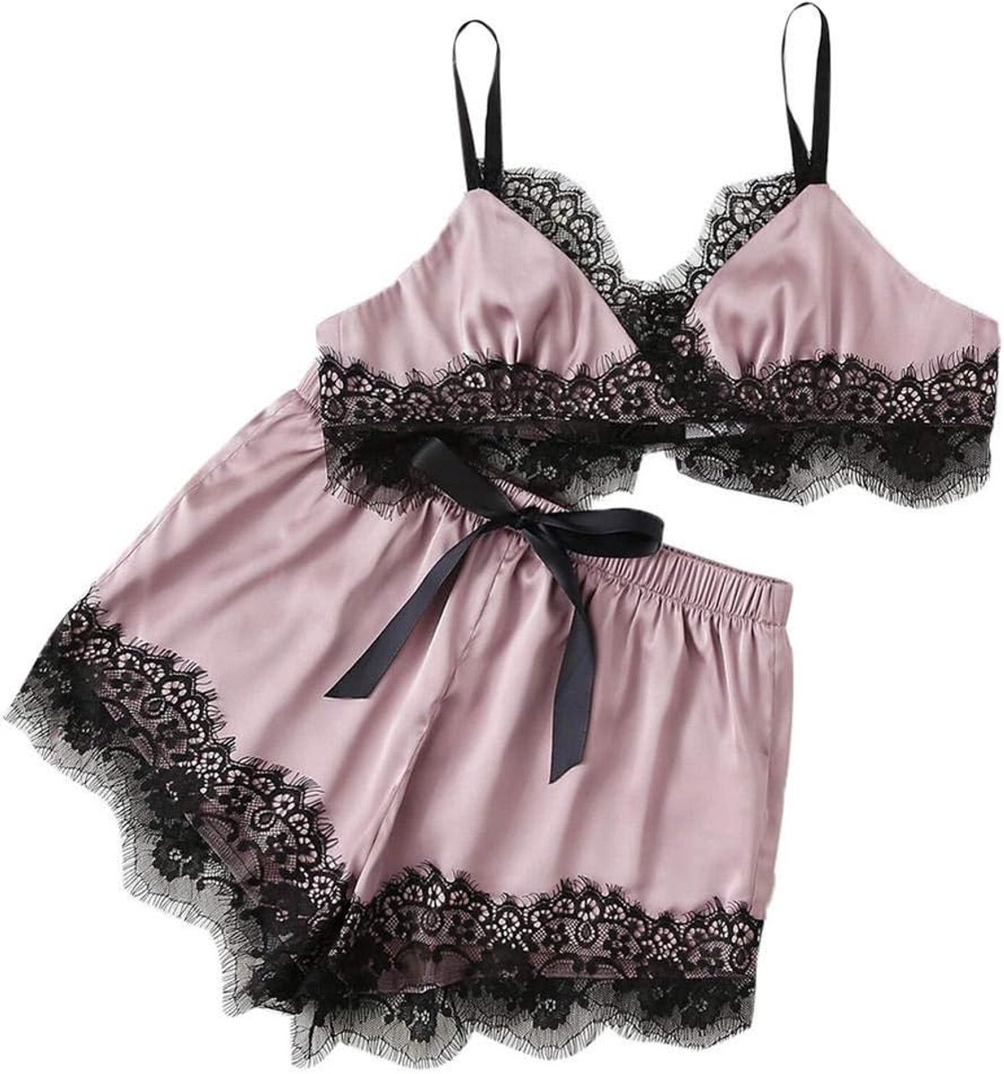 Babydolls, nachtjaponnen & negligés Vrouwen Ondergoed Erotische Lingerie Sexy Kostuum Satijnen Draadloze Beha Slips Nachtkleding